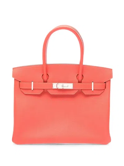 Pre-owned Hermes 2010s 30 Birkin Epsom-leather Tote Bag In Orange