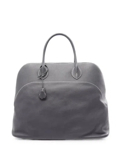 Pre-owned Hermes 2010s 45 Bolide Relax Tote Bag In Blue