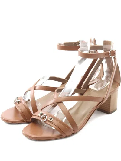 Pre-owned Hermes 2010s 50mm Antinea Strappy Sandals In Brown