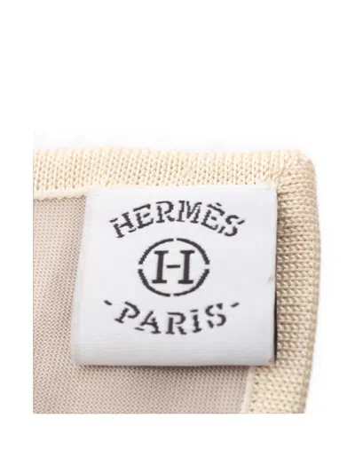 Pre-owned Hermes 2010s 90 Carre Bolduc Scarf In Neutrals