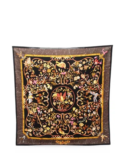 Pre-owned Hermes 2010s 90 Pierres D'orient Et D'occident Scarf In Black