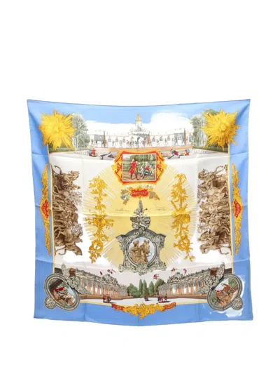 Pre-owned Hermes 2010s 90 Sanssoucy Scarf In Blue