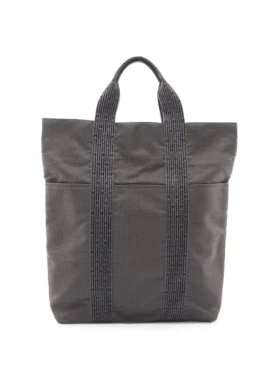 Pre-owned Hermes 2010s Airline Cabas Zip-up Tote Bag In Gray