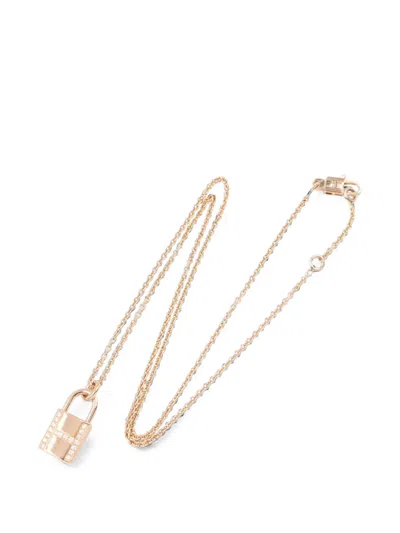 Pre-owned Hermes 2010s Amulet Cadena Diamond Necklace In Pink