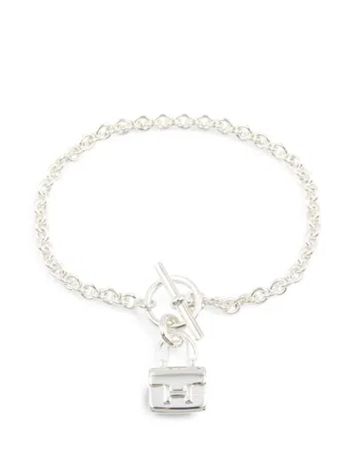 Pre-owned Hermes 2010s Amulettes Constance Bracelet In Silver
