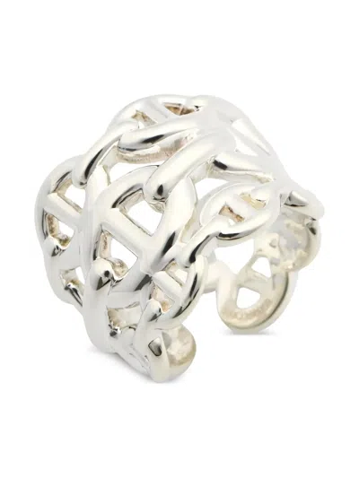 Pre-owned Hermes 2010s Ancienne Gm Ring In Silver
