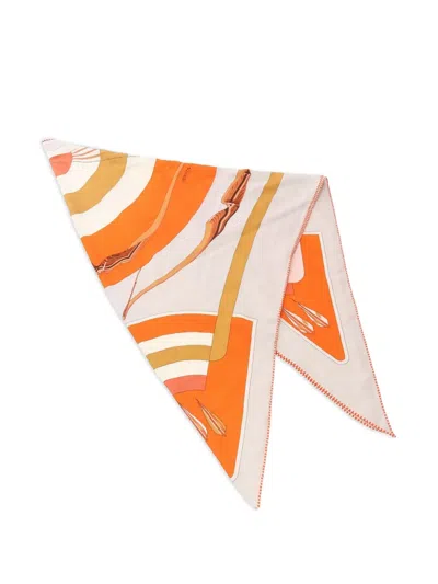 Pre-owned Hermes 2010s Arcs En Ciel Triangle Scarf In Gray
