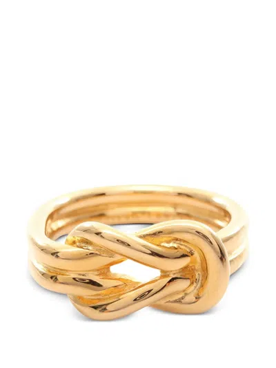 Pre-owned Hermes 2010s Atame Scarf Ring In Gold