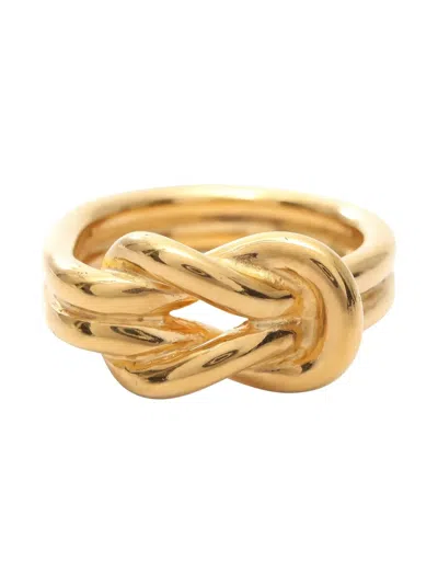 Pre-owned Hermes 2010s Atame Scarf Ring In Gold