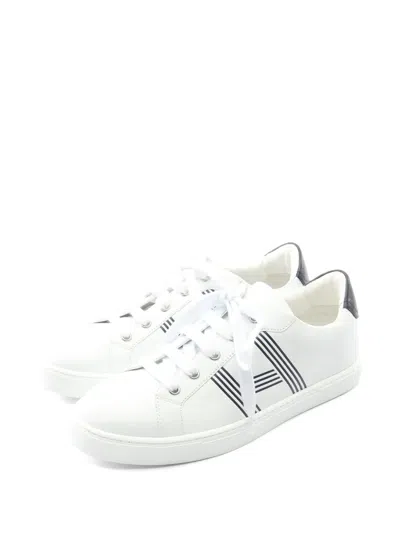Pre-owned Hermes 2010s Avantage Bias H Sneakers In White