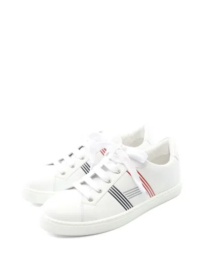 Pre-owned Hermes 2010s Avantage Leather Sneakers In White