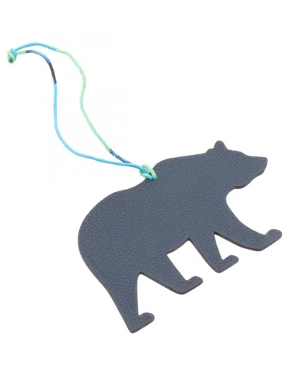 Pre-owned Hermes 2010s Bear-shape Bag Charm In Blue