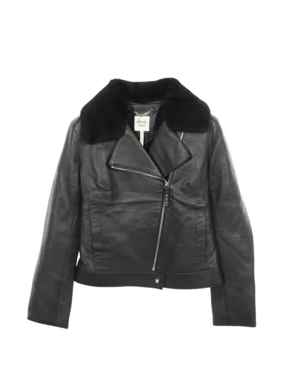 Pre-owned Hermes 2010s Biker Leather Jacket In Black