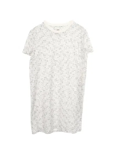 Pre-owned Hermes 2010s Bolduc Au Carre Midi Dress In White