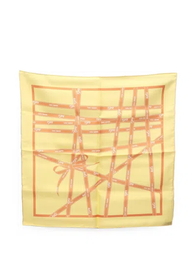 Pre-owned Hermes 2010s Bolduc Scarf In Yellow
