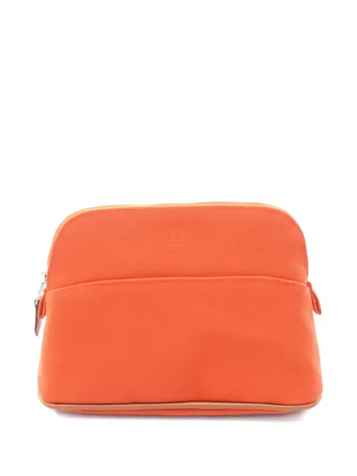 Pre-owned Hermes 2010s Bolide Canvas Pouch In Orange