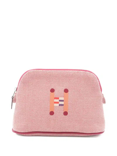 Pre-owned Hermes 2010s Bolide Crazy H Pouch In Pink