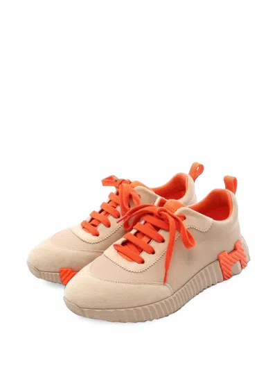 Pre-owned Hermes 2010s Bouncing Sneakers In Neutrals