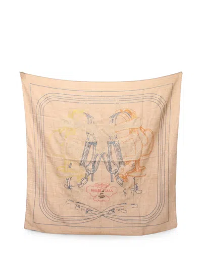 Pre-owned Hermes 2010s Brides De Gala Scarf In Neutral