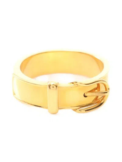 Pre-owned Hermes 2010s Buckle-detail Scarf Ring In Gold