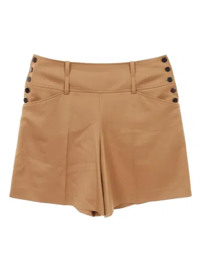 Pre-owned Hermes 2010s Button-fly Wool Shorts In Brown