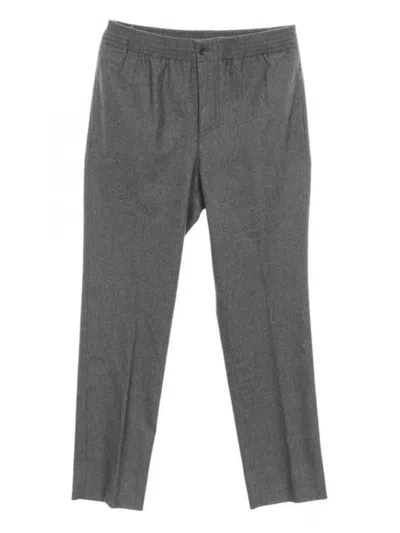Pre-owned Hermes 2010s Button Pressed Crease Trousers In Gray