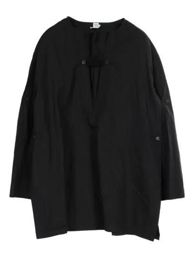 Pre-owned Hermes 2010s Buttoned Cotton Dress In Black