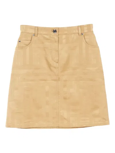Pre-owned Hermes 2010s Buttoned Cotton Skirt In Neutral