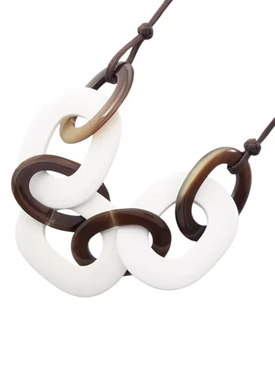 Pre-owned Hermes 2010s Calamba Necklace In Brown