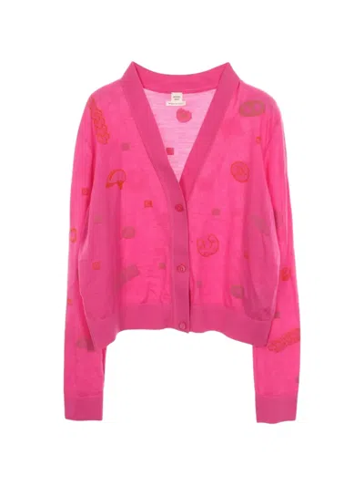 Pre-owned Hermes 2010s Candy Liblis Bandana Cardigan In Pink
