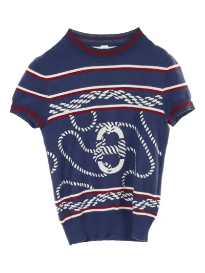Pre-owned Hermes 2010s Canoe Chaîne D'ancre Top In Blue