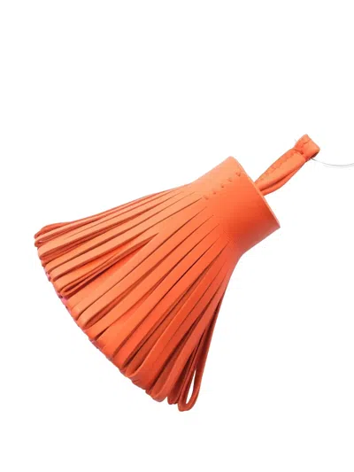 Pre-owned Hermes 2010s Carmen Tassel Bag Charm In Orange