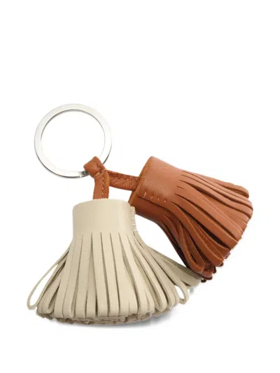 Pre-owned Hermes 2010s Carmen Unodos Tassel Bag Charm In Neutrals