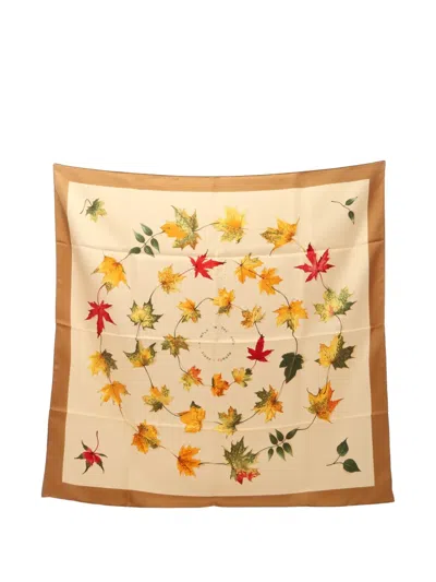 Pre-owned Hermes 2010s Carré 90 A Walk In The Park Scarf In Neutral