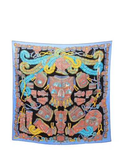 Pre-owned Hermes 2010s Carré 90 Sous Legide De Mars Scarf In Blue