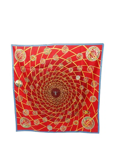 Pre-owned Hermes 2010s Carres 90 Les Feux De L'espace Silk Scarf