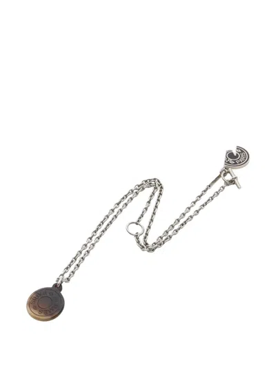 Pre-owned Hermes 2010s Carrousel Buffalo Horn Necklace In Silver