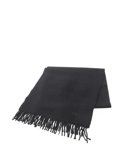 Pre-owned Hermes 2010s Cashmere Fringed Scarf In Black