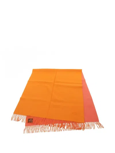 Pre-owned Hermes 2010s Cashmere Scarf In Orange