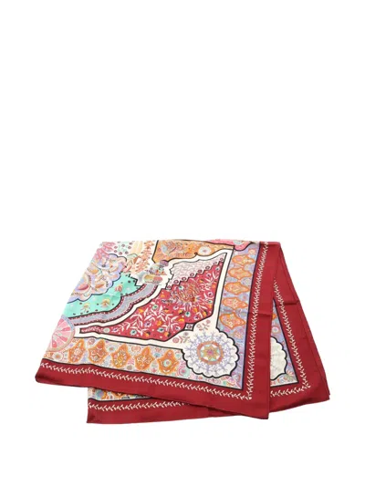 Pre-owned Hermes 2010s Cashmere Silk Scarf In Red