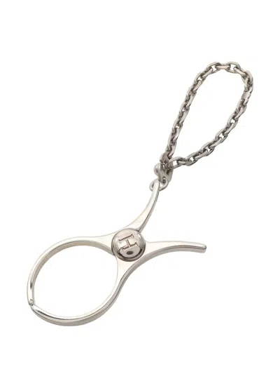 Pre-owned Hermes 2010s Chain Fille Glove Holder In Silver