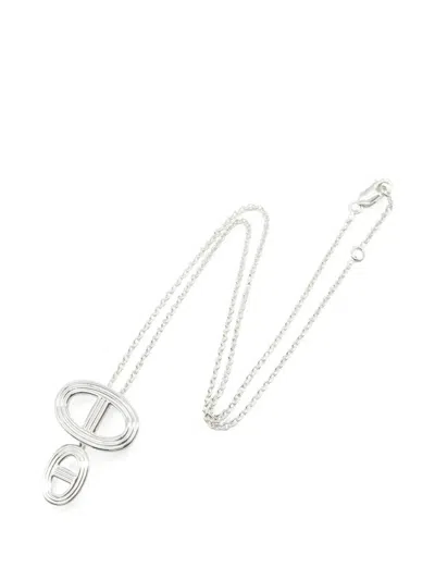 Pre-owned Hermes 2010s Chaine D'ancre 24 Necklace In Silver