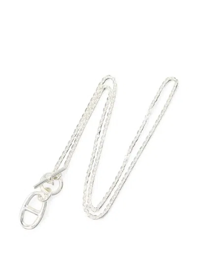 Pre-owned Hermes 2010s Chaîne D'ancre Amulet Necklace In Silver