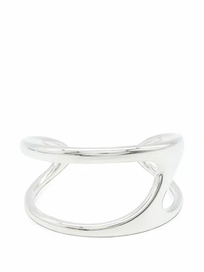 Pre-owned Hermes 2010s Chaîne D'ancre Bangle In Silver