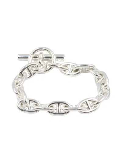 Pre-owned Hermes 2010s Chaîne D'ancre Bracelet In Silver