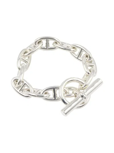Pre-owned Hermes 2010s Chaîne D'ancre Bracelet In Silver