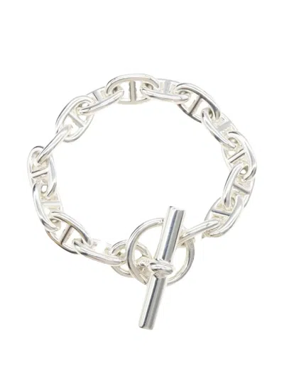 Pre-owned Hermes 2010s Chaine D'ancre Bracelet In Silver