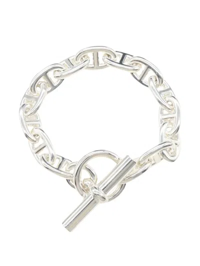 Pre-owned Hermes 2010s Chaine D'ancre Bracelet In Silver