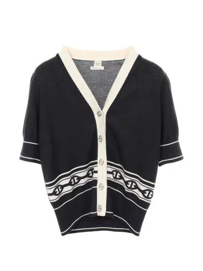Pre-owned Hermes 2010s Chaîne D'ancre Cardigan In Blue
