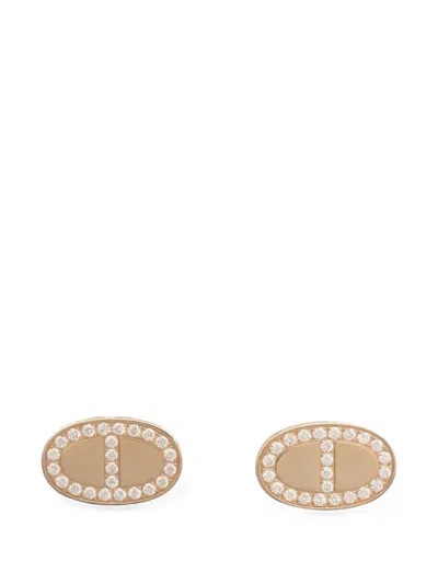 Pre-owned Hermes 2010s Chaine D'ancre Contour Earrings In Pink
